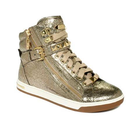 michael kors metallic glam studded high top|Michael Kors Glam Studded High Top Sneaker 6.5 Silver Metallic.